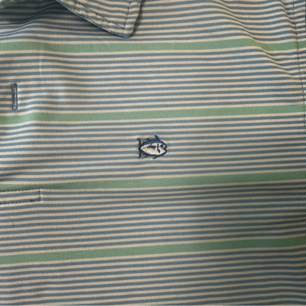 SOUTHERN TIDE Striped Green and Blue Boy’s Polo Shirt